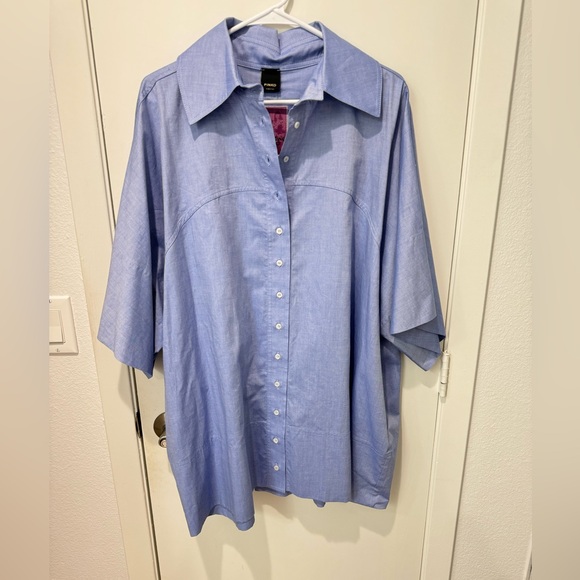 NWoT Blue Shirt Dress - Reimagine pinko by Patrick McDowell - Picture 1 of 3